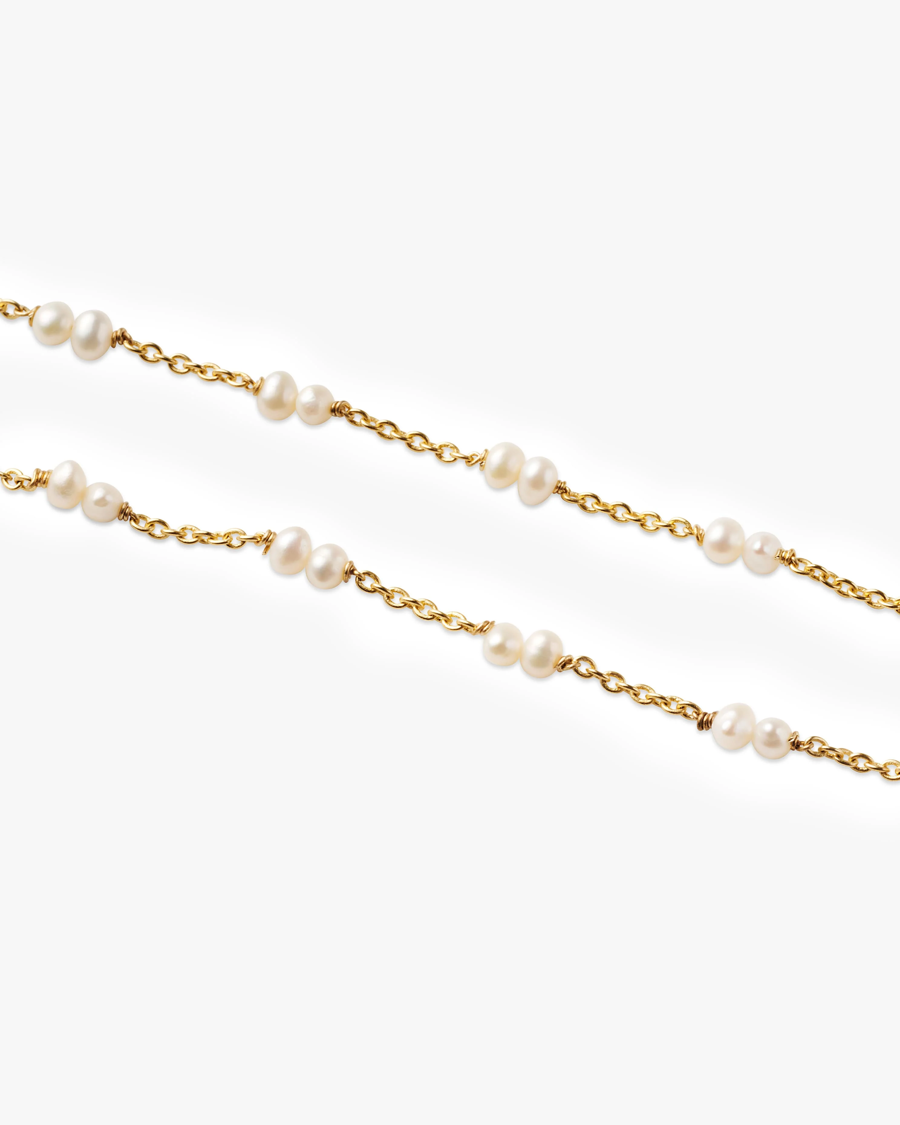 Pearl Bead Anklet - Gold - Image 3