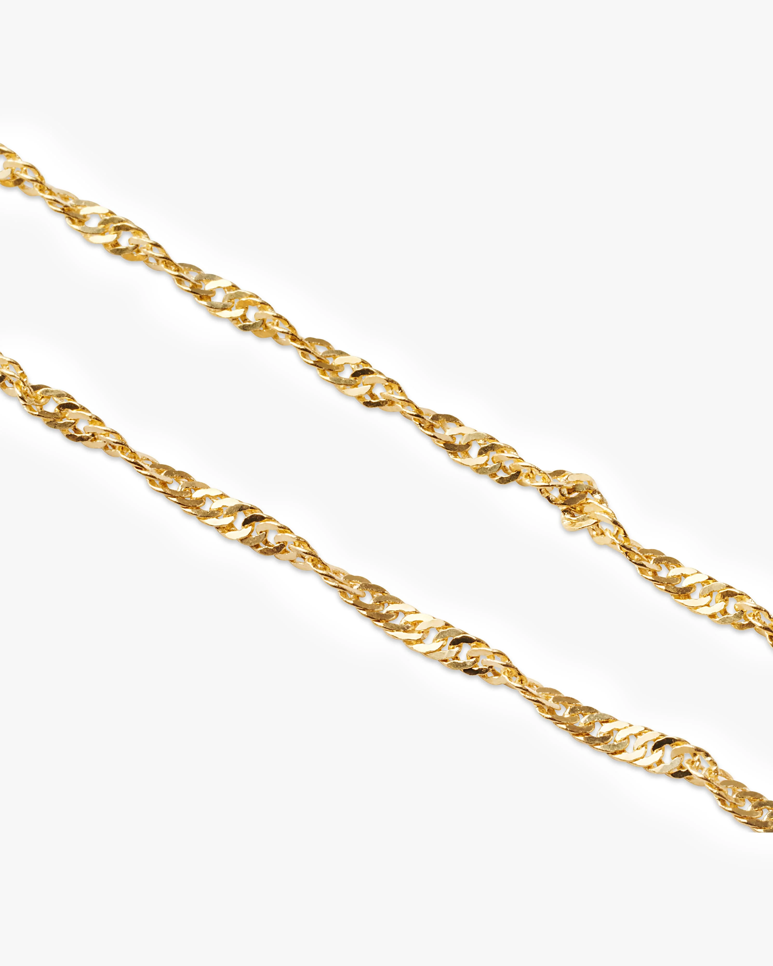 Twisted Rope Chain Anklet - Gold - Image 3